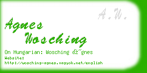 agnes wosching business card